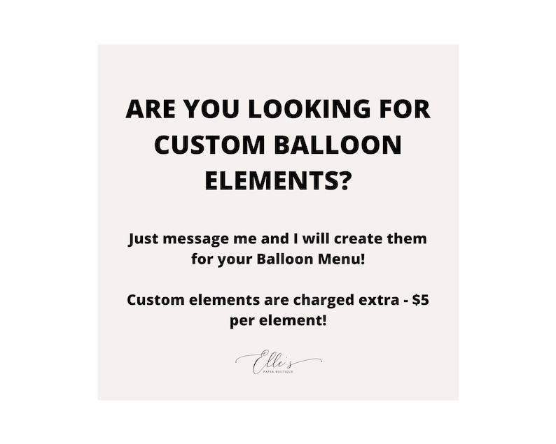 Custom Balloon Menu CUSTOM Balloon Menu, Balloon Price List, Balloon Price Guide, DIGITAL ...
