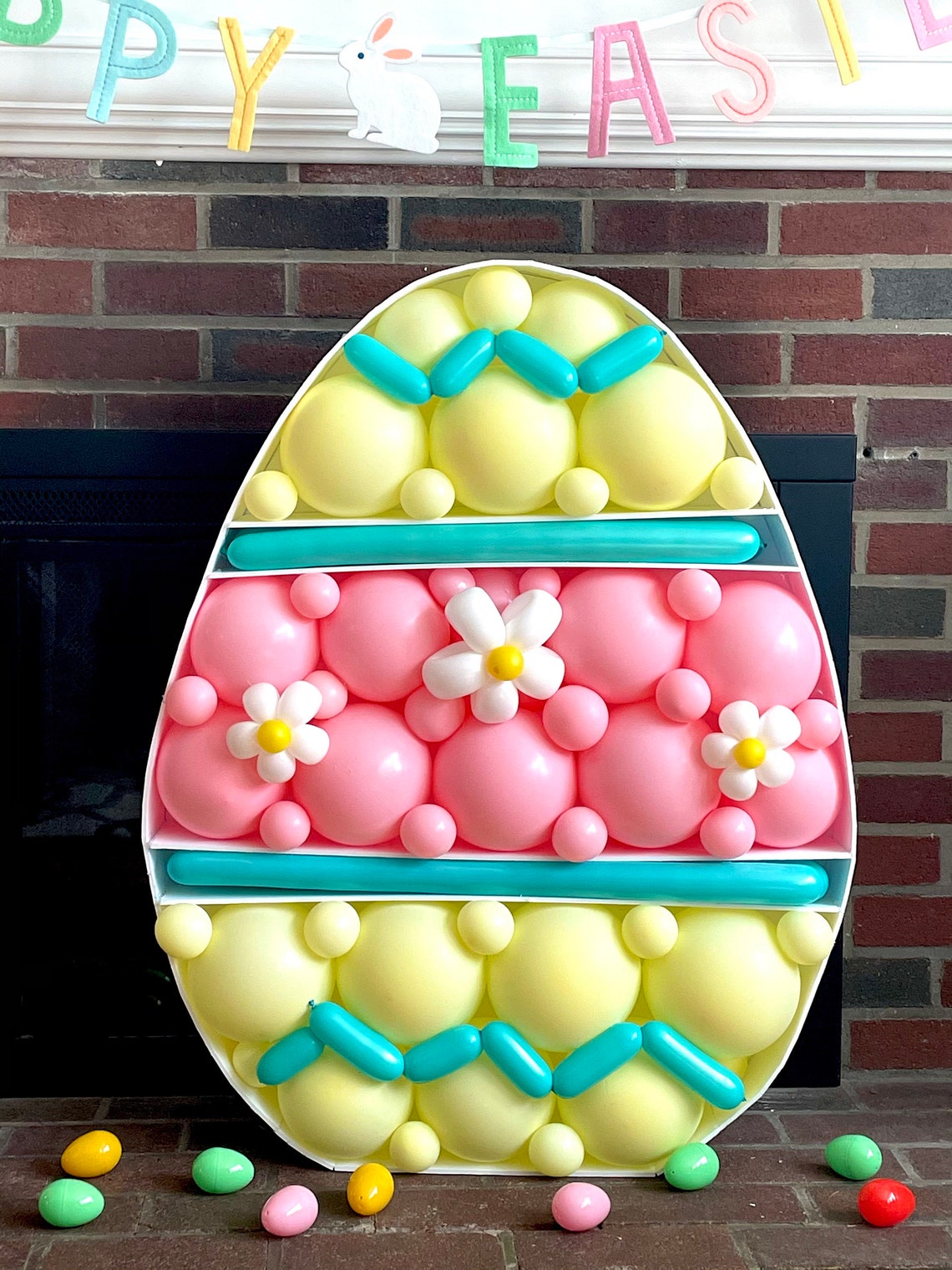 Easter Egg Mosaic From Balloons Egg Mosaic Template Easter Etsy