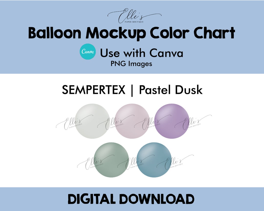 Sempertex Pastel Dusk Colors Balloon Mockup Color Chart Etsy