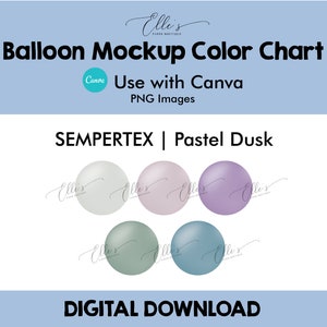 Sempertex Colori pastello crepuscolari, Cartella colori mockup di palloncini, Modelli di mockup di palloncini, Palloncini PNG per Canva, EllesPaperBoutique, Palloncini