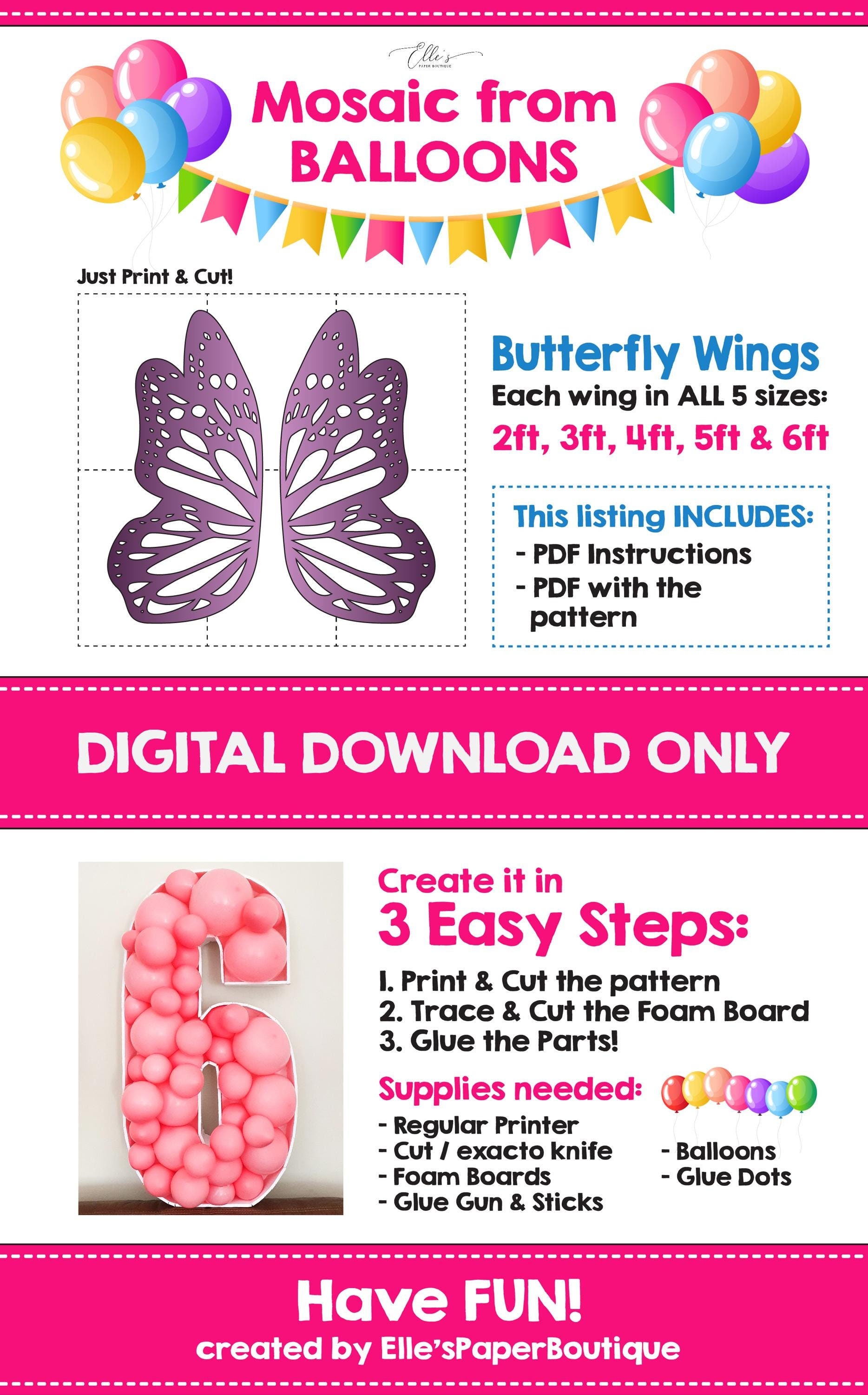 Modèle d'accessoire pour ailes de papillon, Modèle pour mosaïque, Décoration d'anniversaire, Aile, Modèle pour mosaïque, Shower de bébé, Modèle d'accessoire, Modèles pour mosaïque