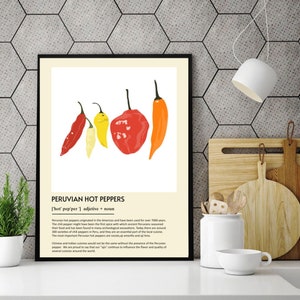 Peruvian Aji Pepper Art Print | Latin Kitchen Decor | Peru Poster