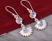 Moonstone Earring Silver Earring Elegant Earring Rainbow moonstone