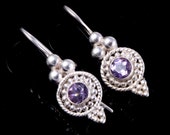 Amethyst earring Silver earring Royal earring
