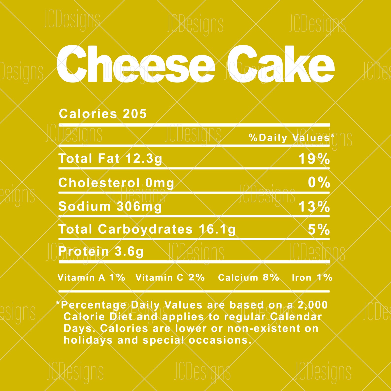Cheese Cake Food Nutrition Facts SVG Holiday Christmas Etsy