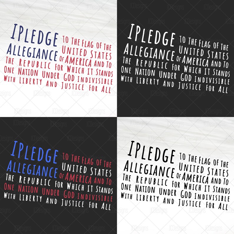 Download Pledge of Allegiance Flag Svg Eps Png Vector Digital | Etsy