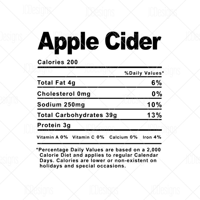 Apple Cider Food Nutrition Facts SVG Holiday Christmas Etsy apple-cider-food-nutrition-facts-svg-holiday-christmas-etsy