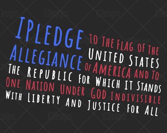 Pledge of Allegiance Flag -  Svg Eps Png Vector - Digital Design