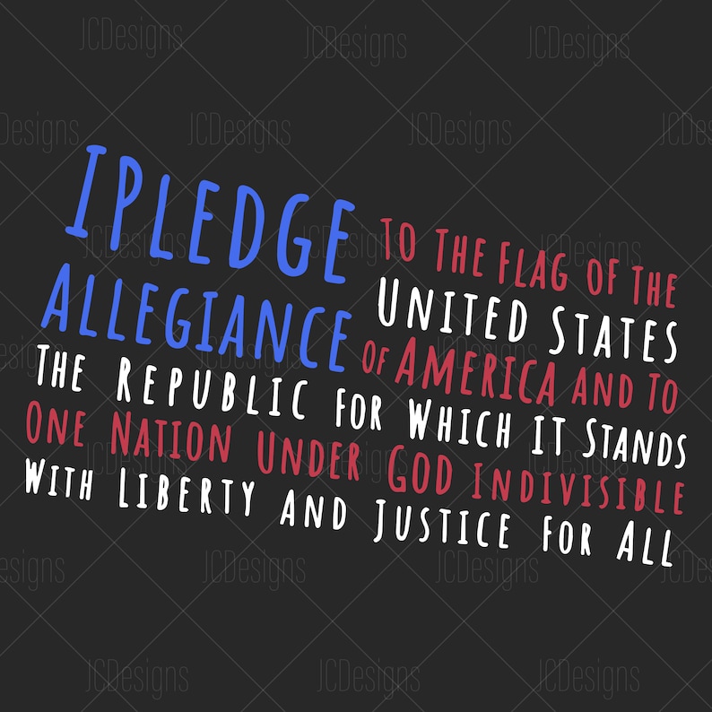 Download Pledge of Allegiance Flag Svg Eps Png Vector Digital | Etsy