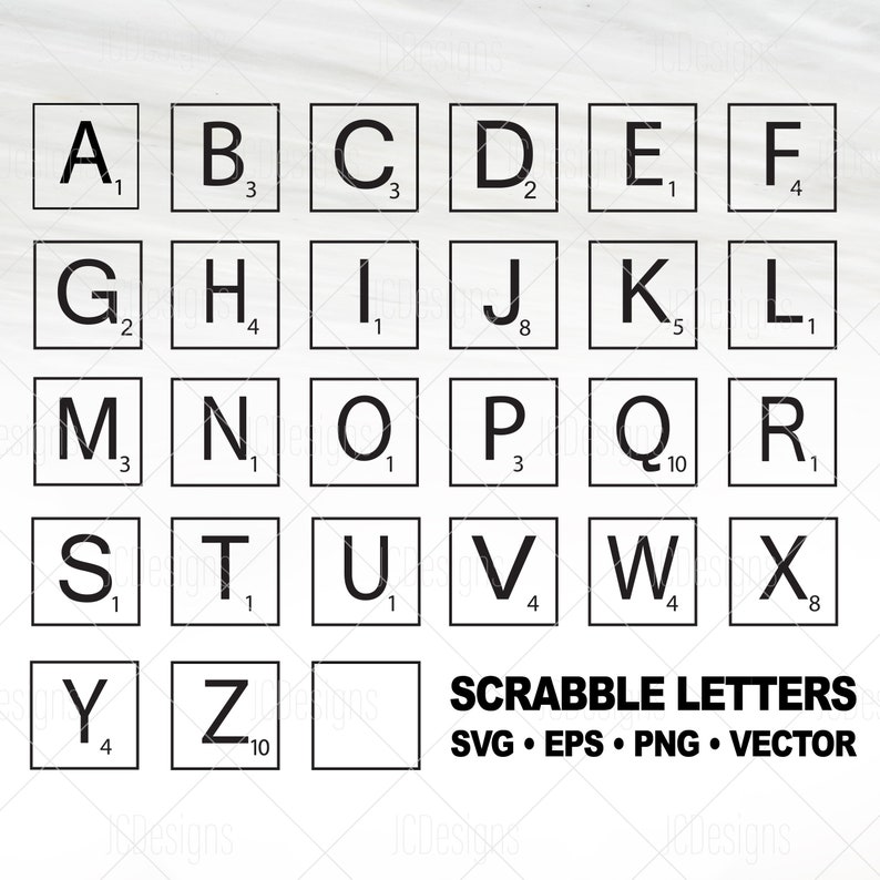 Scrabble Letter Tiles SVG Scrabble Svg Scrabble Tiles AZ Etsy