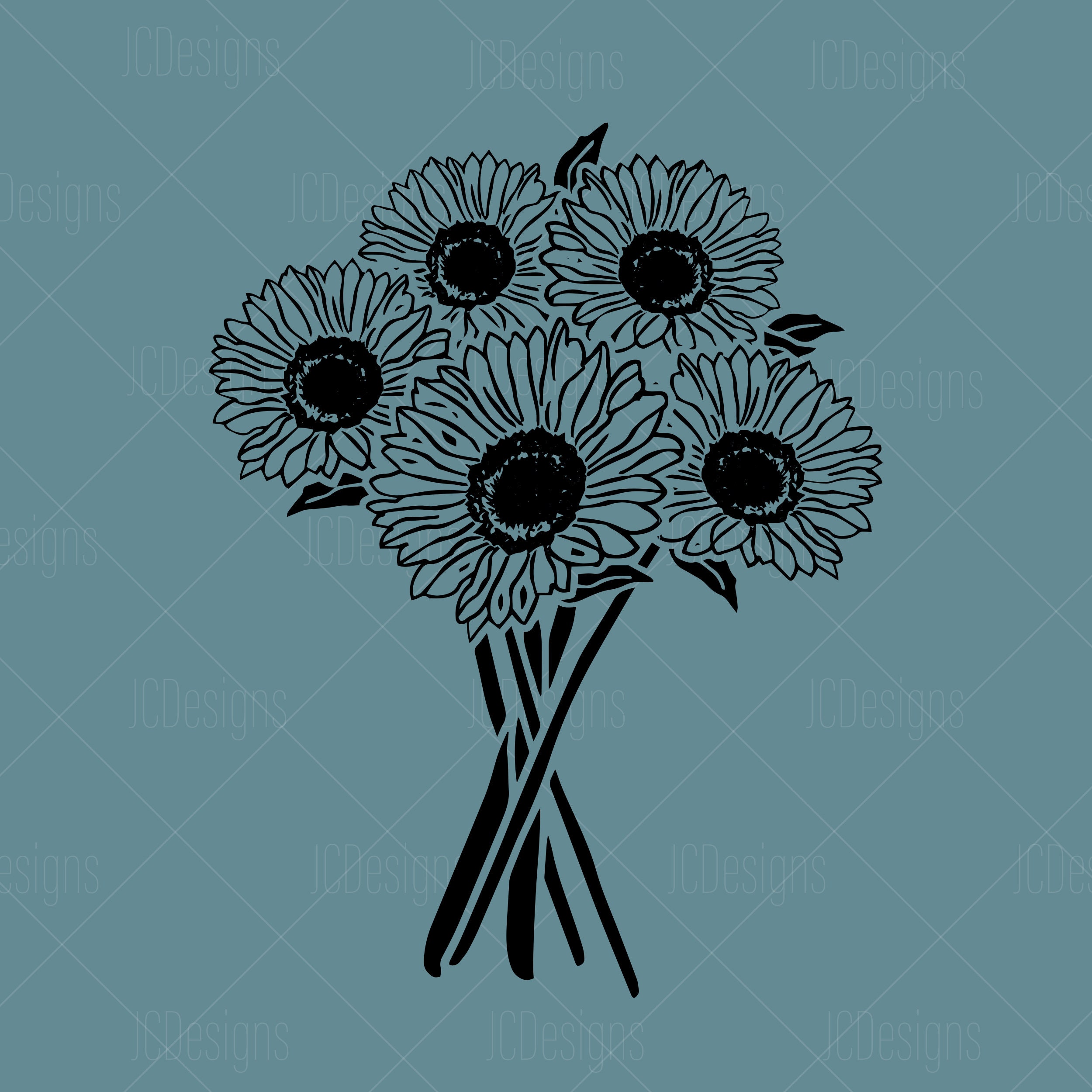 Download Sunflowers SVG Sunflower Bouquet SVG Svg Eps Png Vector | Etsy
