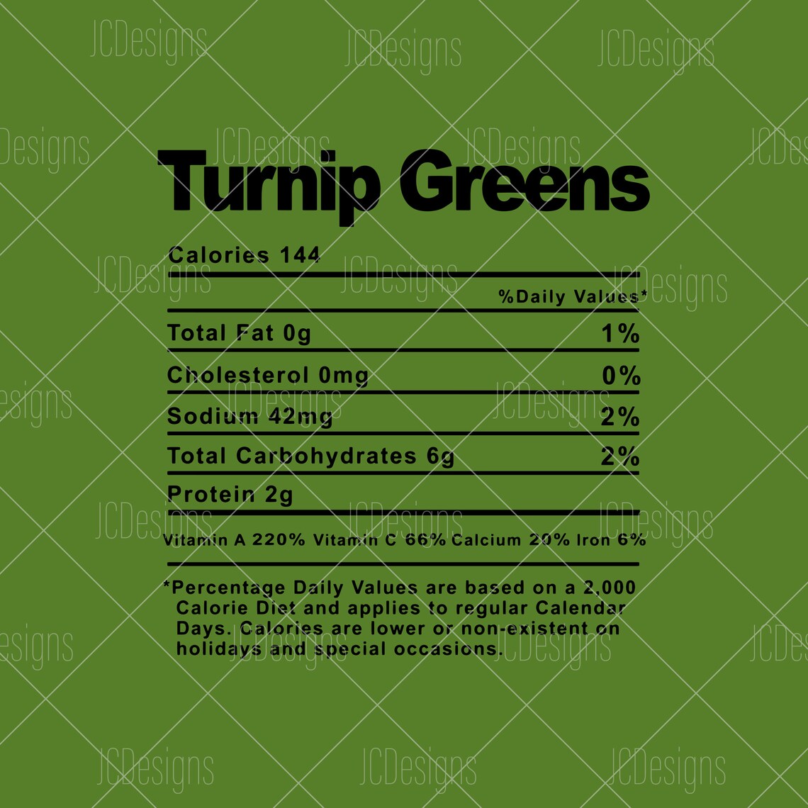 Turnip Greens Food Nutrition Facts SVG Holiday Christmas Etsy Singapore