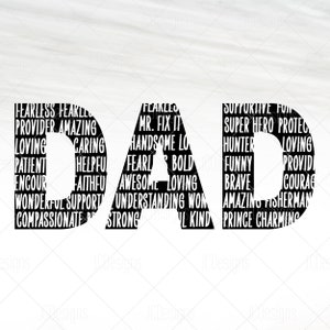 Dad Words - Dad SVG - Father SVG  - Svg Eps Png Vector - Digital Design