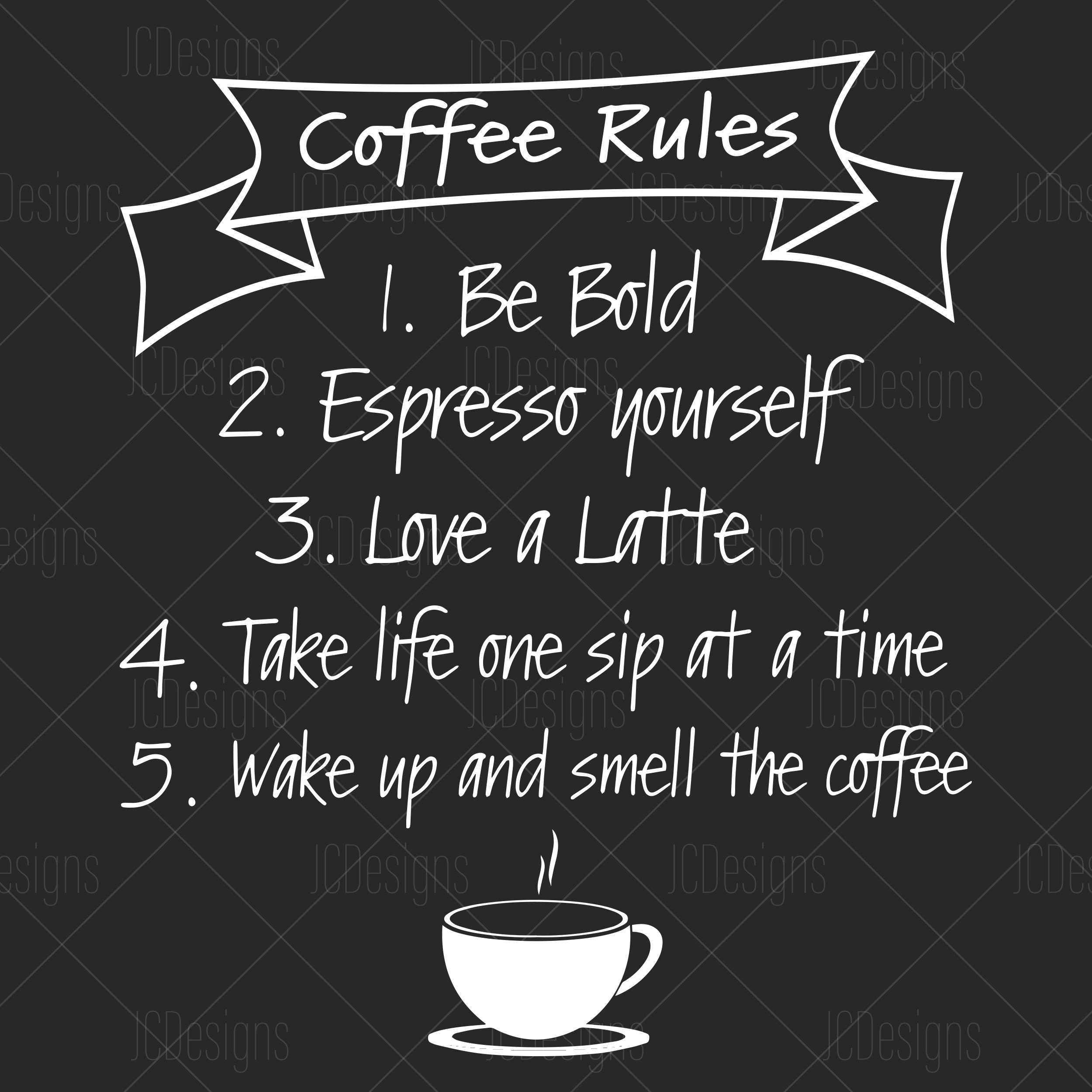 Coffee Rules SVG EPS PNG Vector Digital Design Etsy