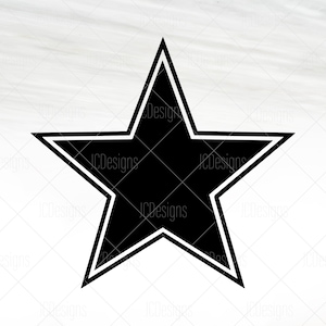 May include: A black five-pointed star with a white outline. The star is centered on a white background.