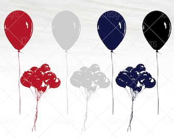 Balloons SVG - Red White Blue Balloons - Party Balloons SVG -  Svg Eps Png Vector - Digital Design