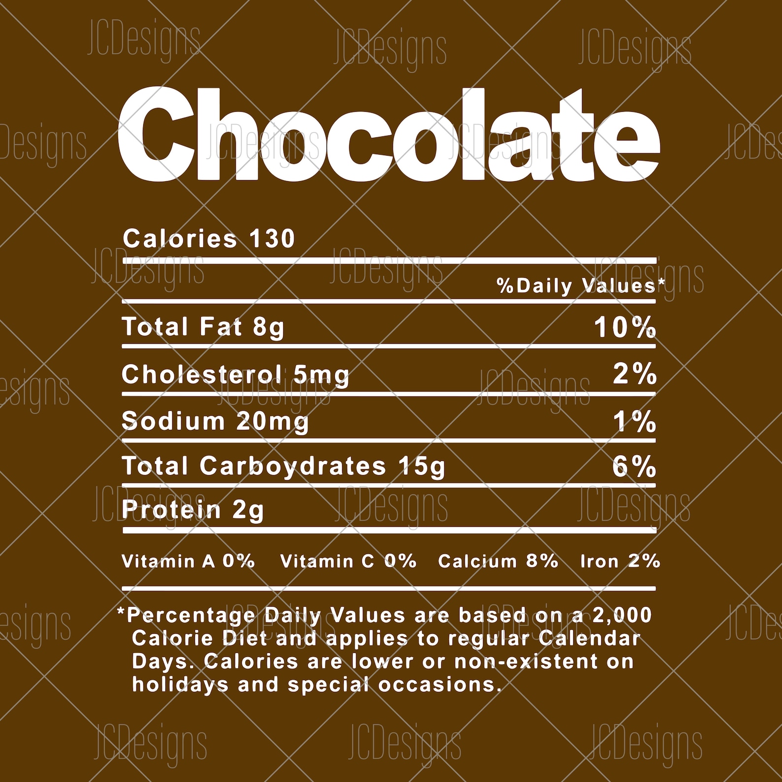 Chocolate Food Nutrition Facts SVG Holiday Christmas Etsy UK