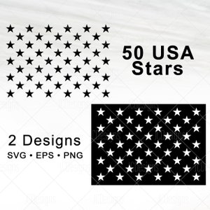 50 USA Stars SVG - 50 USA American Flag Stars - American Stars Vector - United States Stars Svg -  Svg Eps Png Vector - Digital Design
