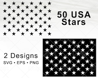50 USA Stars SVG - 50 USA American Flag Stars - American Stars Vector - United States Stars Svg -  Svg Eps Png Vector - Digital Design