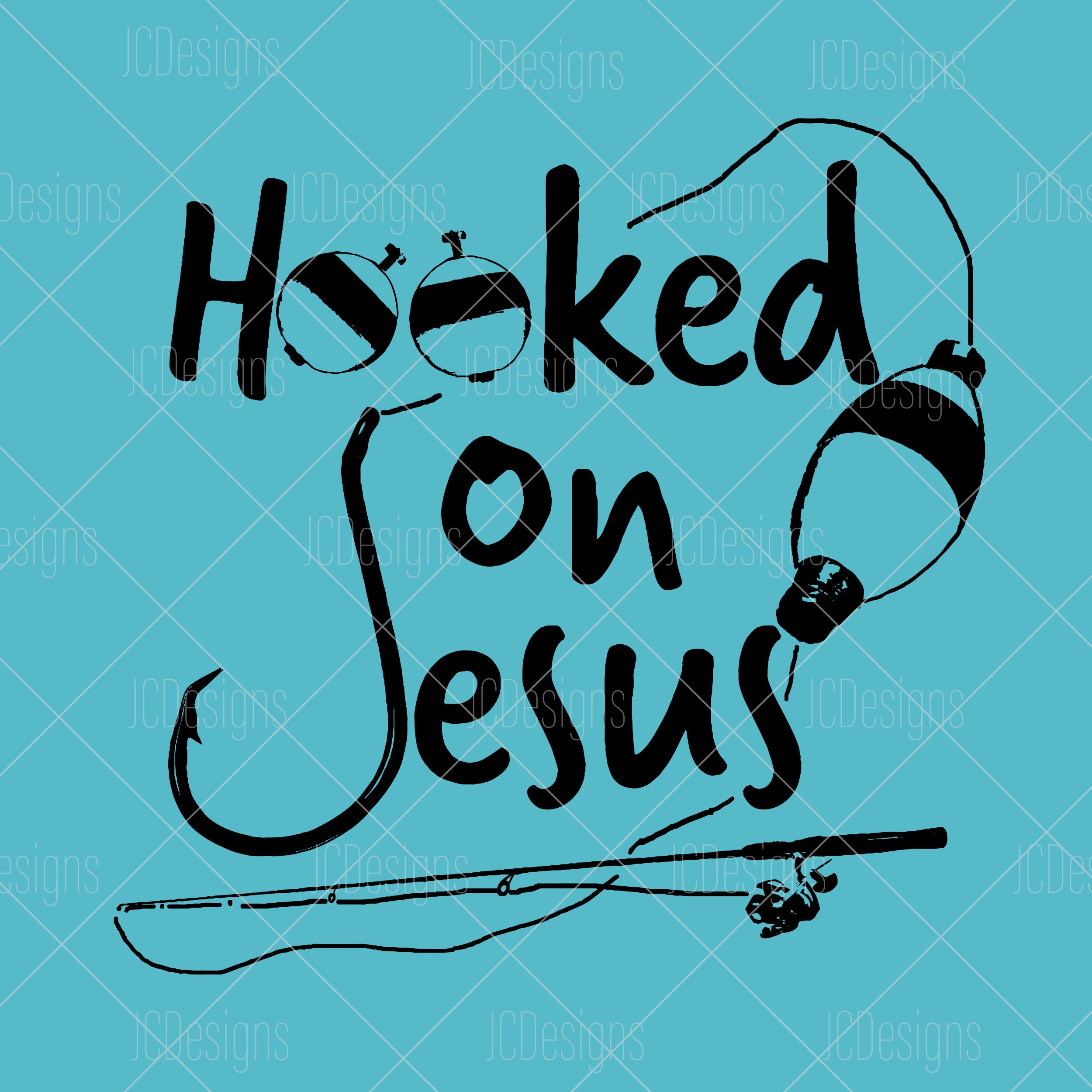 Hooked on Jesus SVG Graphic by spoonyprint · Creative Fabrica