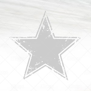 May include: A distressed gray star with a white outline on a white background.