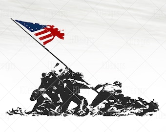 硫黄島でのアメリカ国旗掲揚 - アメリカ国旗 - アメリカ合衆国 - SVG