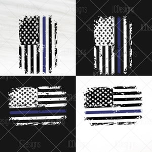 Back The Blue SVG - Blue Line SVG - USA American Flag -  Svg Eps Png Vector - Digital Design