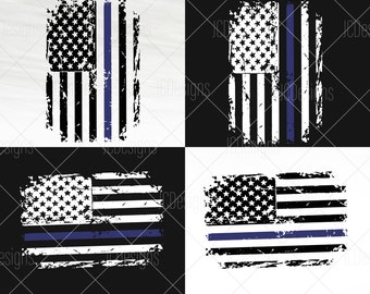 Back The Blue SVG - Blue Line SVG - USA American Flag -  Svg Eps Png Vector - Digital Design