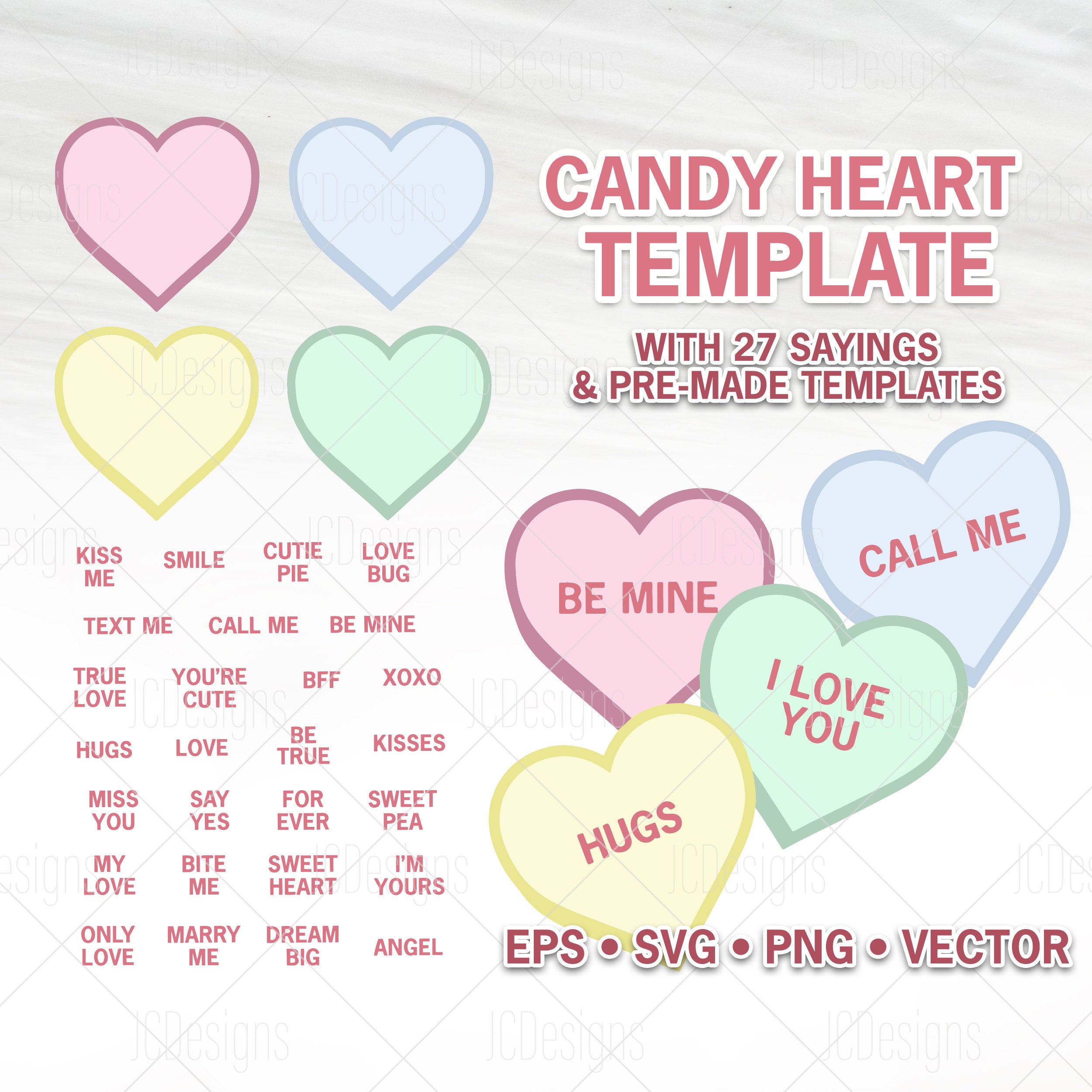 Candy Hearts Template SVG Candy Hearts Valentine's Etsy Candy Hearts Template SVG Candy Hearts Valentine's Etsy
