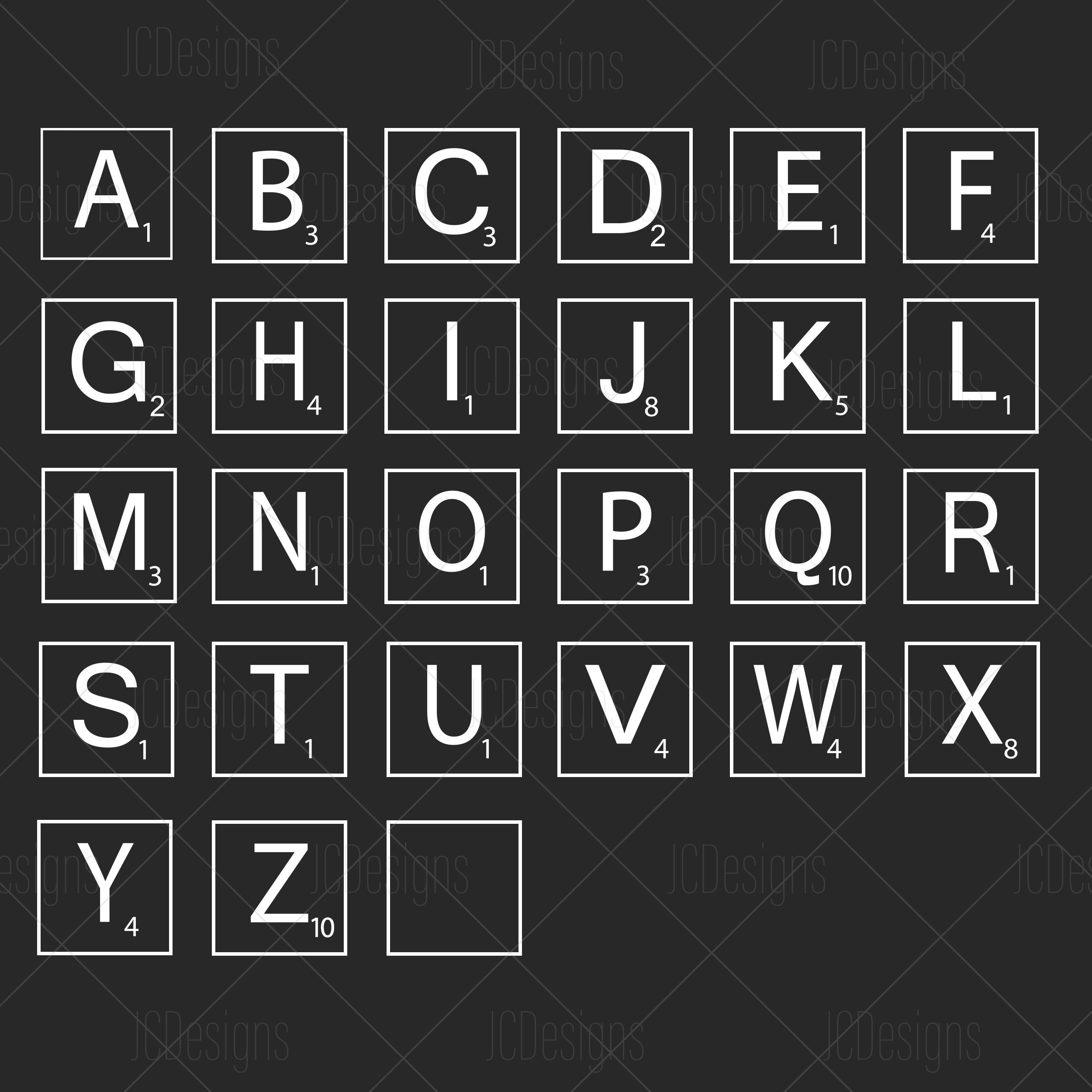Scrabble Letter Tiles SVG Scrabble Svg Scrabble Tiles A-Z | Etsy