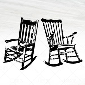 Rocking Chairs SVG - Farmhouse SVG - Porch Chairs SVG - Svg Eps Png Vector - Farmhouse Digital Design