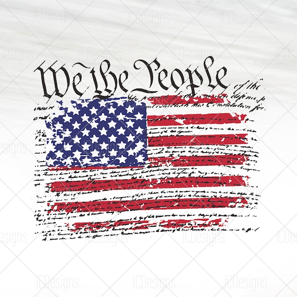 We The People On Flag SVG - Constitution On USA Flag Svg - USA America Vector -  Svg Eps Png Vector - Digital Design