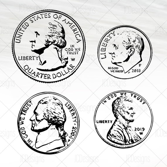Penny Clip Art Black And White
