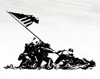 硫黄島でのアメリカ国旗掲揚 - アメリカ国旗 - アメリカ合衆国 - SVG
