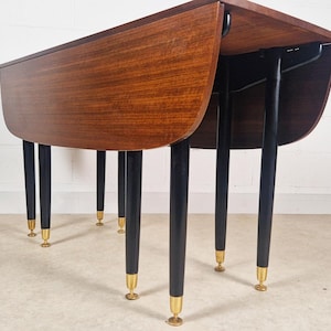 Vintage Mid Century G Plan Gold Label Liberanza Tola & Black Drop Leaf Dining Table PG116