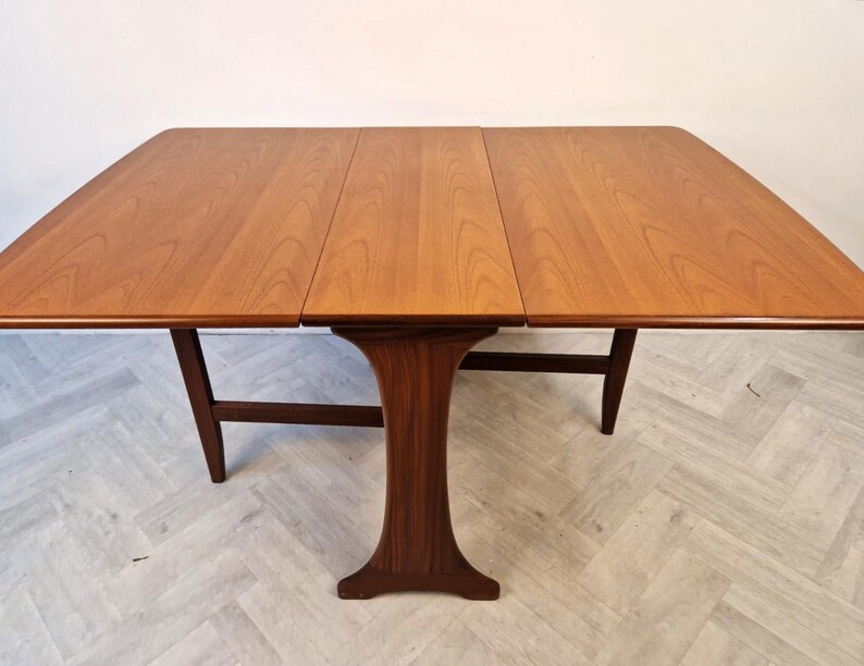 G Plan Vintage Solid Pyramid Teak Mid Century Drop Leaf Dining Table