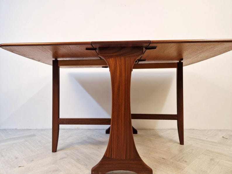 G Plan Vintage Solid Pyramid Teak Mid Century Drop Leaf Dining Table