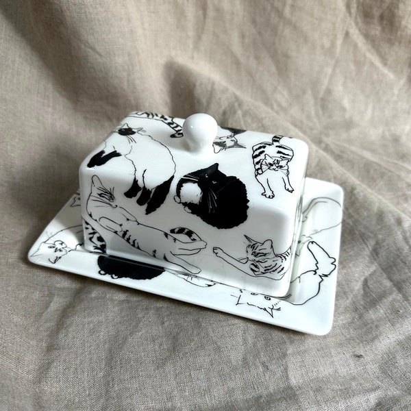 Cat Butter Dish Etsy
