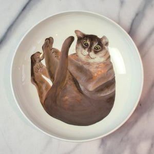 Painted Burmilla Pasta Bowl - Cat Lover Gift