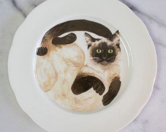 Siamese Cat Plate - Great Gift for Pet Owners