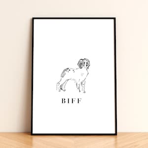 Personalised Springer Spaniel Dog Poster – Custom Name Illustration Print, A4/A3 Sizes, Ideal Gift for Springer Spaniel Lovers