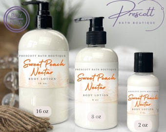 Sweet Peach Nectar All Natural Handcrafted Body Lotion, Free Shipping on 50