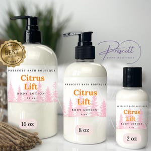 Citrus Lift Essential Oil Body Lotion, Natural Hand and Body Cream, Essential Oil Skincare, Spa Gift for Her or Him, Handmade Gift for Wife
