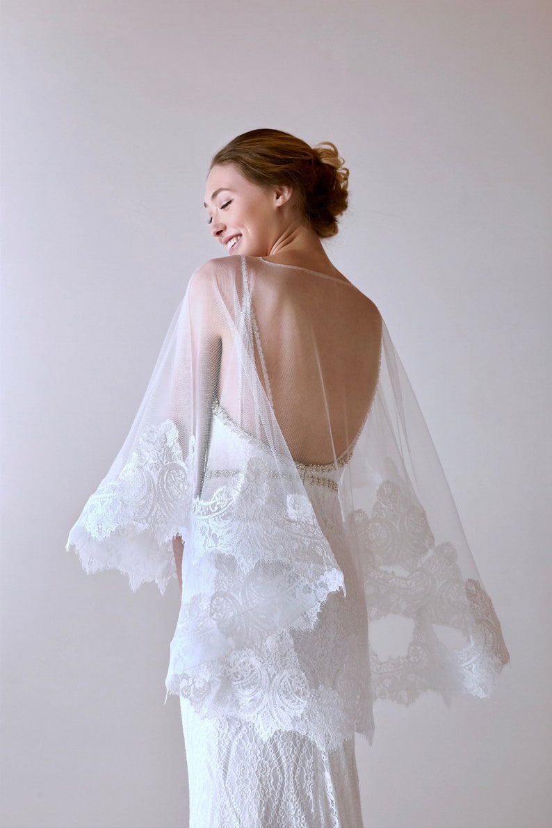 White, Lace edged, Cape image 4