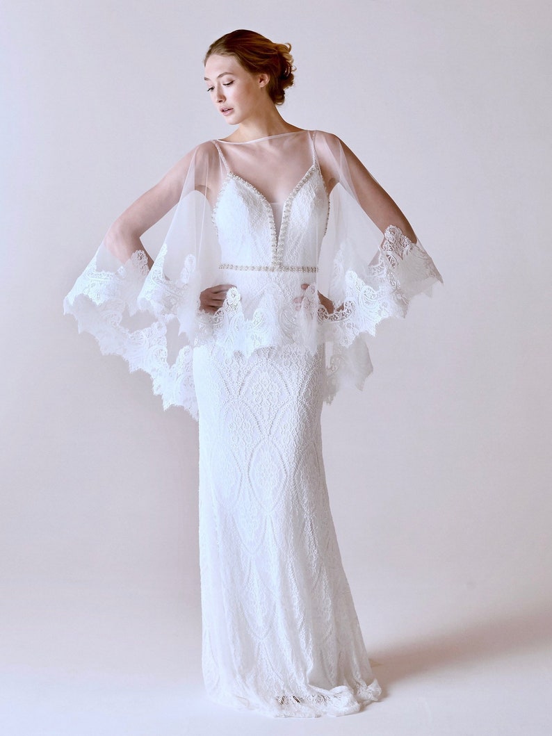 White, Lace edged, Cape image 1