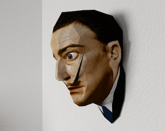 3D Paper Craft Low Poly Object Art Doll Model Pattern DIY - Salvador Dali