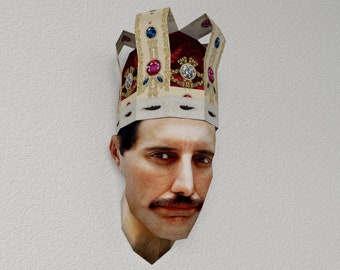 3D Paper Craft Low Poly Object Art Doll Model Pattern DIY - Queen Freddie Mercury with Crown