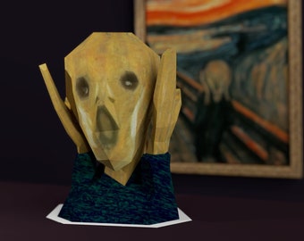 3D Paper Craft Low Poly Object Art Model Pattern DIY - The Scream - Edvard Munch