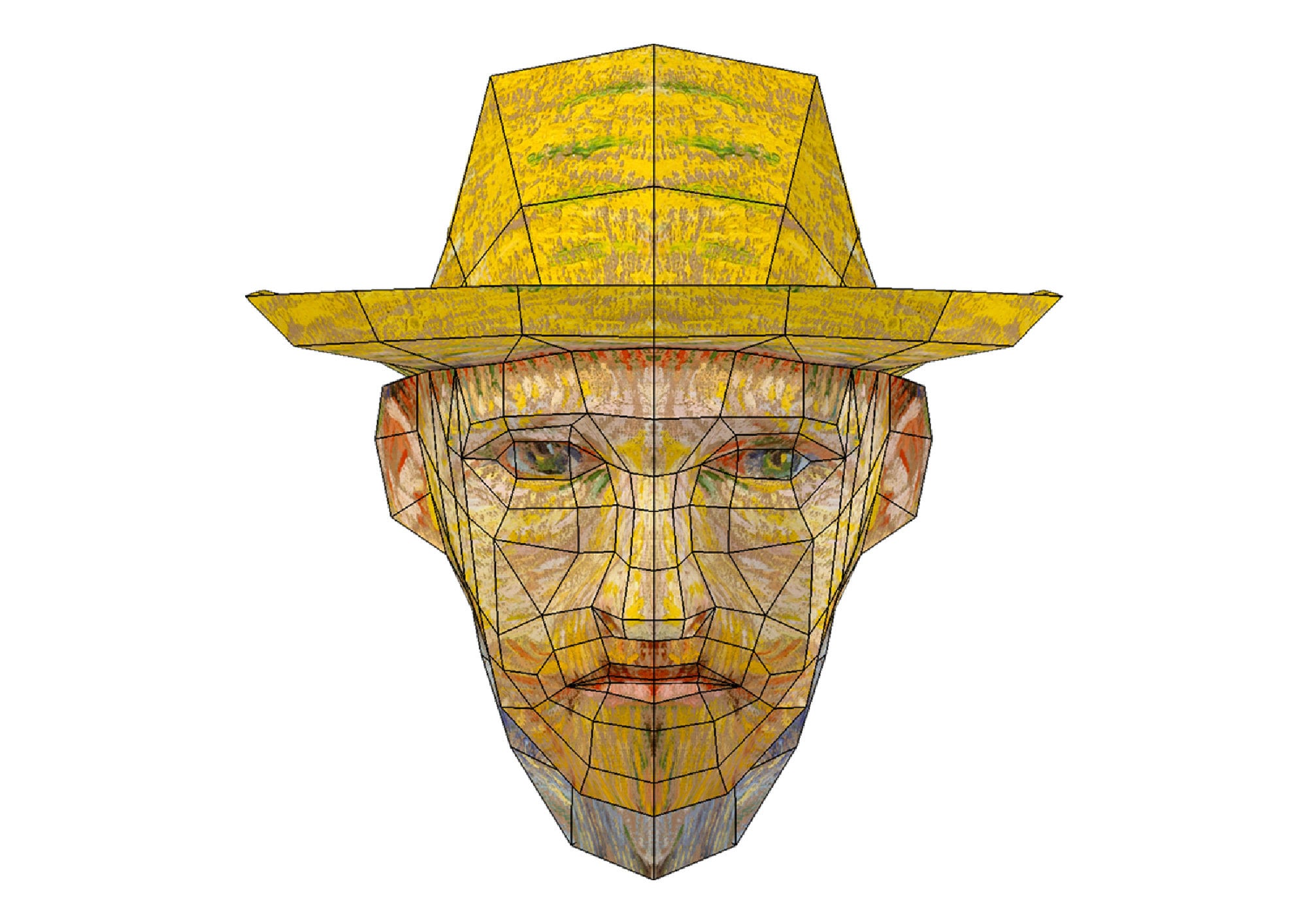 3D Paper Craft Low Poly Object Art Model Pattern DIY - Vincent Van Gogh ...