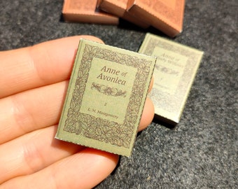 Realistic Miniature Books, Paper Craft Digital Template Pattern, Set of 12 L.M. Montgomery Books, Dollhouse item